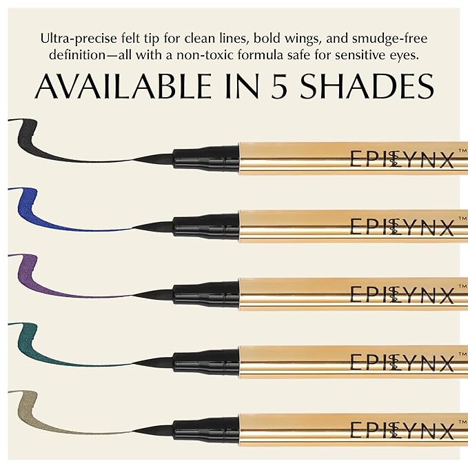 EPILYNX Waterproof Eyeliner - Smudge-Proof Liquid Eyeliner Pen with Precision Tip for Smooth, Long-Lasting Application - Vegan, Hypoallergenic & Gluten-Free Eye Liner - 2mL Brown
