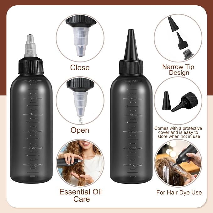 ProSuites 6 in 1 Set Wooden Head Scalp Massager Comb Tool Hair Gua Sha Comb with 6 OZ Hair Oil Applicator Bottle Spray Bottle for Relaxation