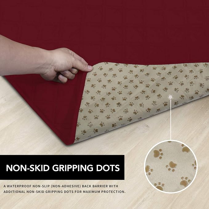 Easy-Going Waterproof Dog Bed Cover, Non-Slip Pet Blanket, 120x82in | Christmas Red, Leakproof Couch Cover, Machine Washable Furniture Mattress Protector, Soft Sofa Mat For Dogs, Pet Friendly