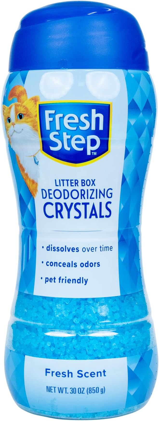 Fresh Step Cat Litter Crystals Deodorizer, Non Toxic Odor Neutralizing Crystals for Litter Boxes that Help Control Smells and Keep Home Areas Fresh, Fresh Scent, 30 Ounce | Non-toxic crystals neutralize odor at the source in any litter box, keeps home ...