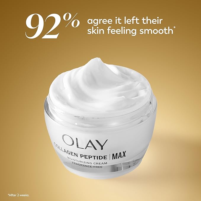 Olay Collagen Peptide Face Moisturizer, Firming Cream for Women, Fragrance-Free, Non-Greasy - Hydrating, Anti-Aging, Anti-Wrinkle, Smoothing of Fine Lines, Tightening Skin Care - Niacinamide, 1.7 Oz