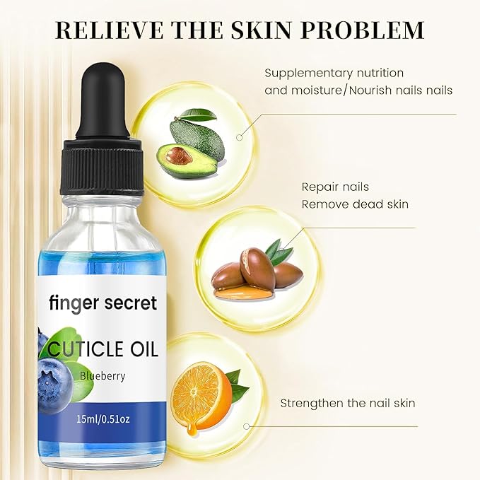 Cuticle Oil for Nails 15ml,Nail Cuticle Oil for Moisturizes&Strength Nails,Blueberry Aroma CutiCle Oils for Nails Skin Care Treatment