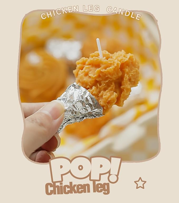 Fried Drumstick Shape Scented Candle,2PCS Fried Chicken Leg Aroma Soy Wax Funny Decorative Candle for Table Photo Prop Birthday,Prefect Gift for Meditation Stress Relief Mood Boosting