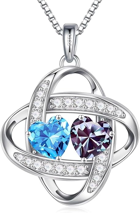 Iefil Valentines Day Gifts for Her - 925 Sterling Silver Love Knot Necklace, Anniversary Birthday Jewelry Gifts for Wife Girlfriend Mom