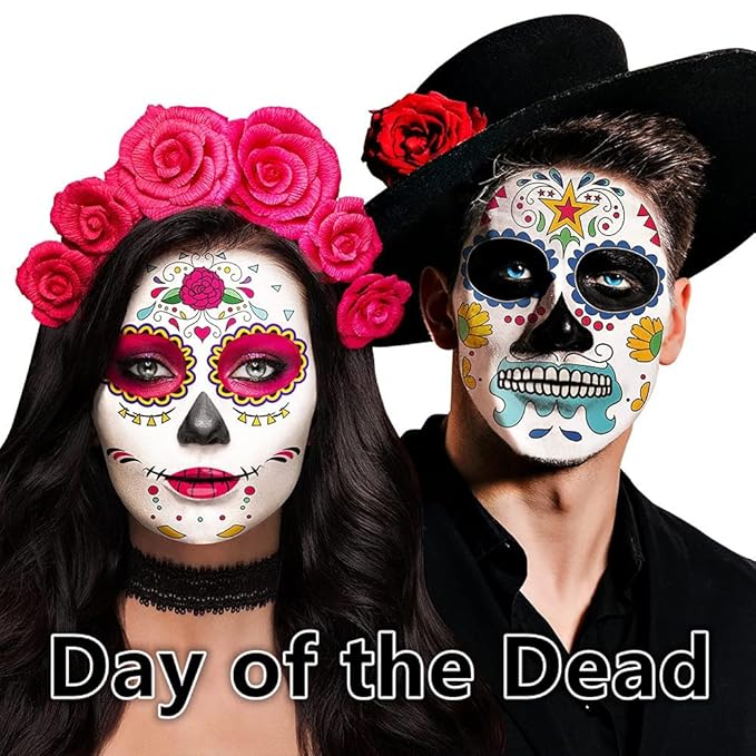 Go Ho Black and White Face Body Paint,Water Based Face Painting Kit Highly Pigmented,Smooth and Safe for Skin,Halloween Costumes Cosplay SFX Zombie Skeleton Clown Makeup