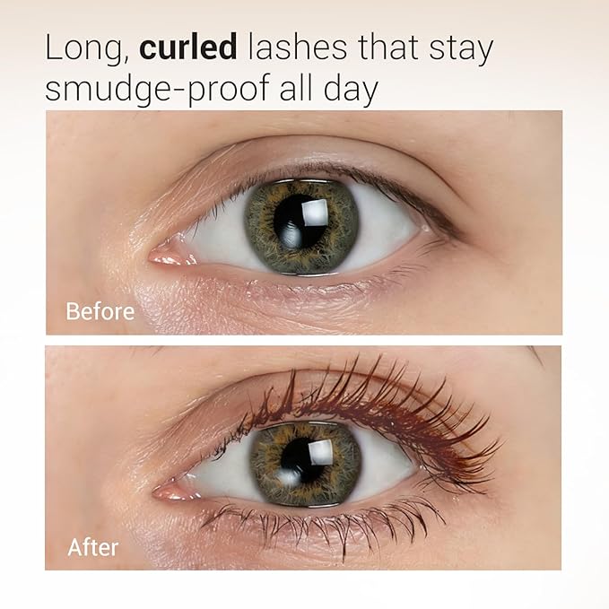 HEIMISH Dailism Smudge Stop Mascara, Curling & Lengthening, Long-lasting, Smudge-proof, Washable Cleansing Korean Mascara, 0.32oz/9g - Brown Curling