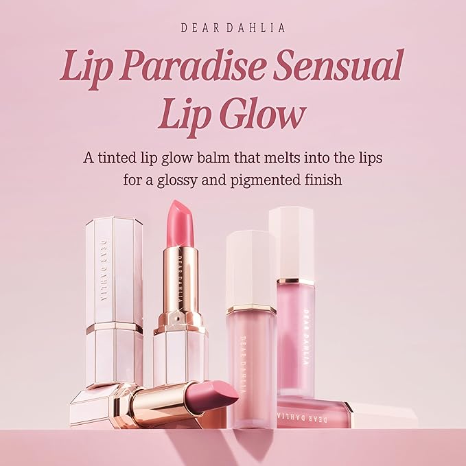 DEARDAHLIA Lip Paradise Sensual Lip Glow (Chloe) - Weightless Hydrating Vegan Lipstick with Glossy Finish, Natural Radiant Glow & Shea Butter Nourishment. 0.11 oz