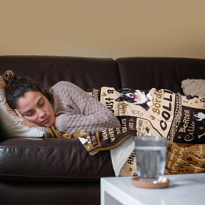 Border Collie Gifts for Women/Border Collie Lovers Blanket 50"x60" | Gifts for Border Collie Lovers/Owner for Birthday/Christmas Soft Fuzzy Fleece Throw Blanket for Bedroom, Home, Travel 50"x60"