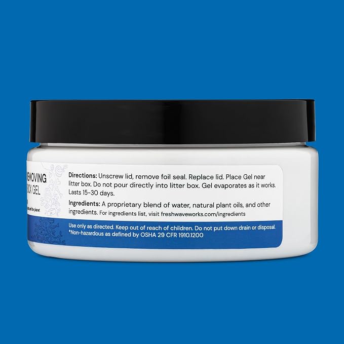 Fresh Wave Litter Box Gel, 7 oz - Cat Odor Eliminator for Home | Plant-based formula, No perfume or harsh chemicals, Place within 3 ft of litter box, Lasts 15-30 days, Safe for pets