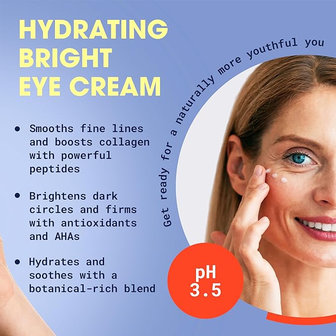 Matrixyl 3000 + Vitamin C & E Eye Cream – Anti-Aging Peptide Eye Treatment for Wrinkles, Dark Circles & Puffiness – Hydrating Cream with Hyaluronic Acid, AHAs & Botanical Oils – 15ml