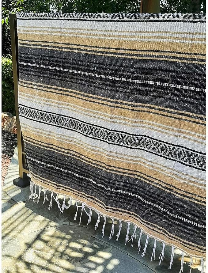 Open Road Goods Bulk Falsa Blankets - Handwoven Authentic Mexican Falsa - Great for Weddings, Yoga, Beach, Picnics, or Mexican Throw! (Tan, 15 Pack)