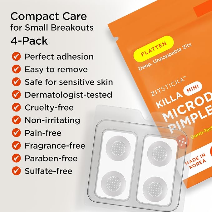 ZitSticka Killa Microdart Pimple Patches for Face - Most Potent Pimple Patch with Fast-Acting Microdarts - For Deep, Early-Stage Zits with Salicylic Acid - Mini 8 Count