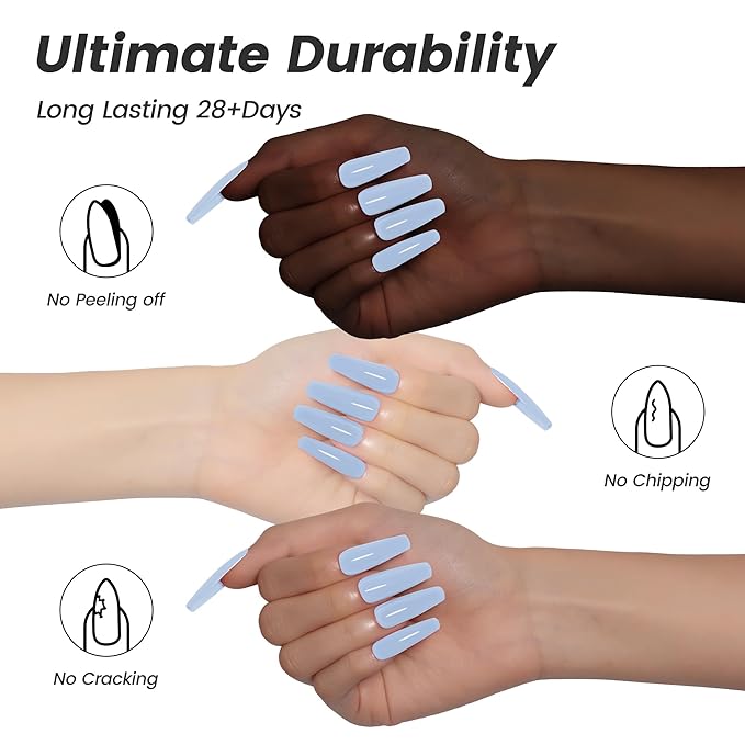 YTD Likomey Gel Nail Polish,15ml Light Blue Soak Off UV Nails Gel,Salon Home DIY Nail Art Manicure and Pedicure Gel Varnish,CS440