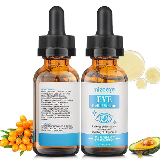 Eye Serum For Chalazion & Blepharitis, 2 PCS Chalazion Remover For Eyelid, Eyelid Serum With Avocado Oil, Sea Buckthorn Oil & Caffeine, Relieve Puffiness and Eye Fatigue