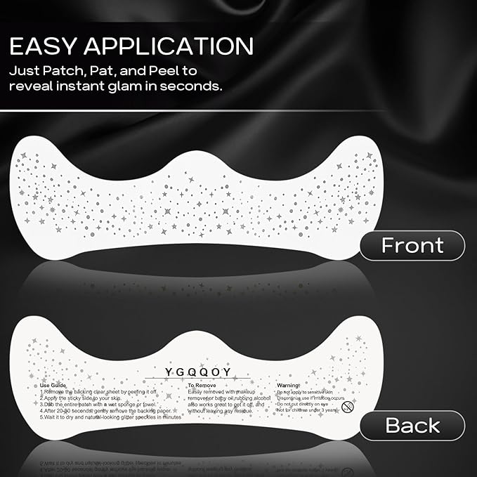Face Glitter Freckles, Makeup Patches-Silver-Face Glitter Speckles Patches, 4pcs
