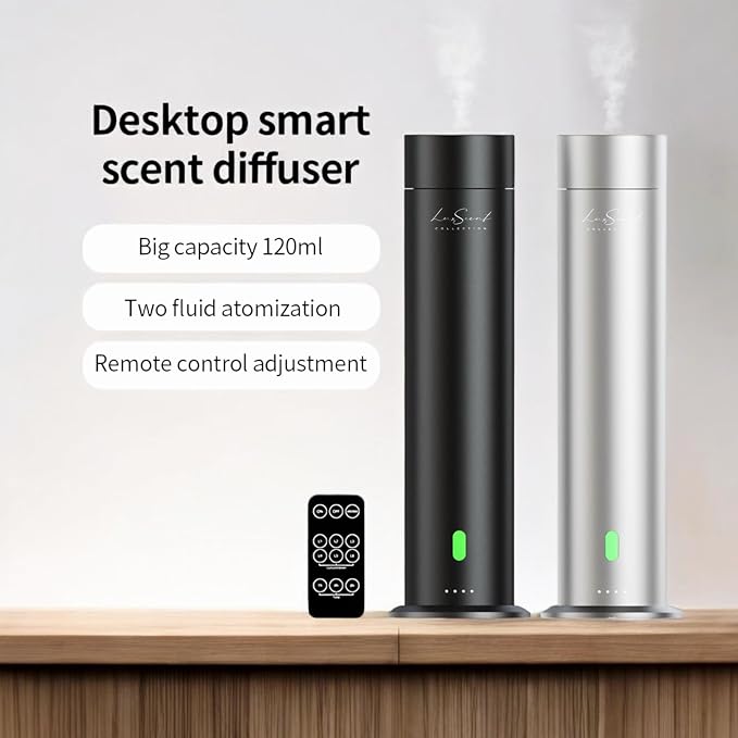 Wireless Aroma Diffuser with 120mL Iconic Scent Oil Included - for up to 1000sq. ft Coverage - Hotel Scent Diffuser - Remote Control - Home Luxury Essential Oil Diffuser - Aromatherapy