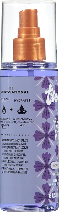 Tree Hut Violet Victory Hair & Body Mist, Hydrating & Alcohol-Free Body Spray, Lavender & Vanilla Orchid Scent, Perfume Mist for Hair & Body, Everyday Fragrance Spray for Women, 6 oz