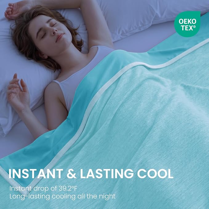 Cooling Blanket(90"x108"King Size) for Night Sweats Absorbs Heat to Keep Adults Cool on Warm Nights, Q-Max 0.5 Cooling Blankets for Hot Sleepers, Ultra-Cool Lightweight Blanket for Bed | Absorbs Heat Cold Summer Blanket for Night Sweats & Menopause Q-M...