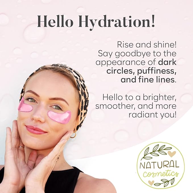 AURAE Rose Under Eye Patches (30 Pairs) - Under Eye Mask for Appearance of Dark Circles - For Puffy Eyes Smoothing - Skincare Mask