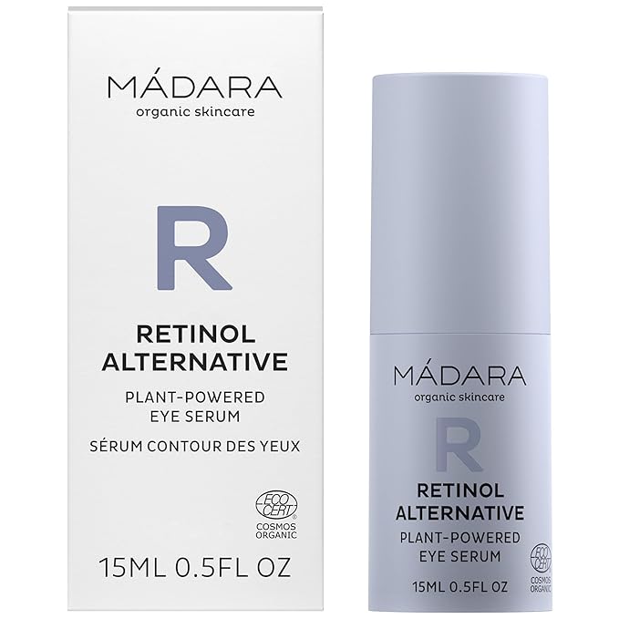 MADARA Retinol Alternative Vegetable Eye Serum, 15 ml – Anti-Ageing Care for Wrinkles, Crow’s Feet, Dark Circles & Puffiness – With Bidens Pilosa & Birch Water, Dermatologically Tested, Vegan