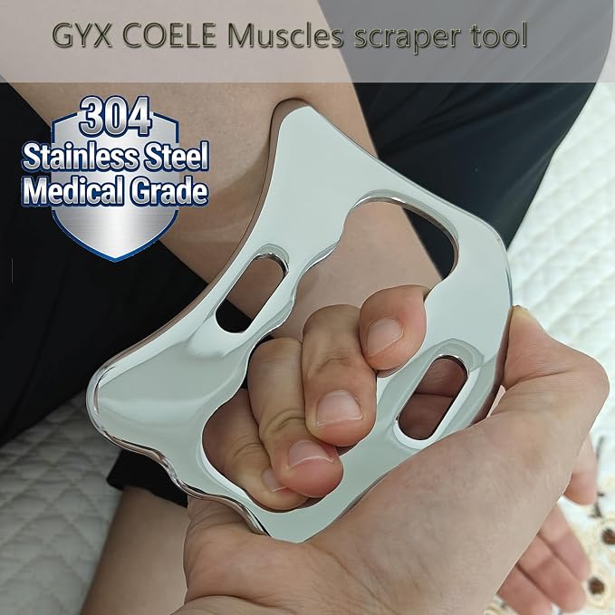 Muscle Scraper Tool Set, Stainless Steel IASTM Kit for Fascia Release, Scar Tissue Massage, Scraping Tool Physical Therapy(3 pcs)