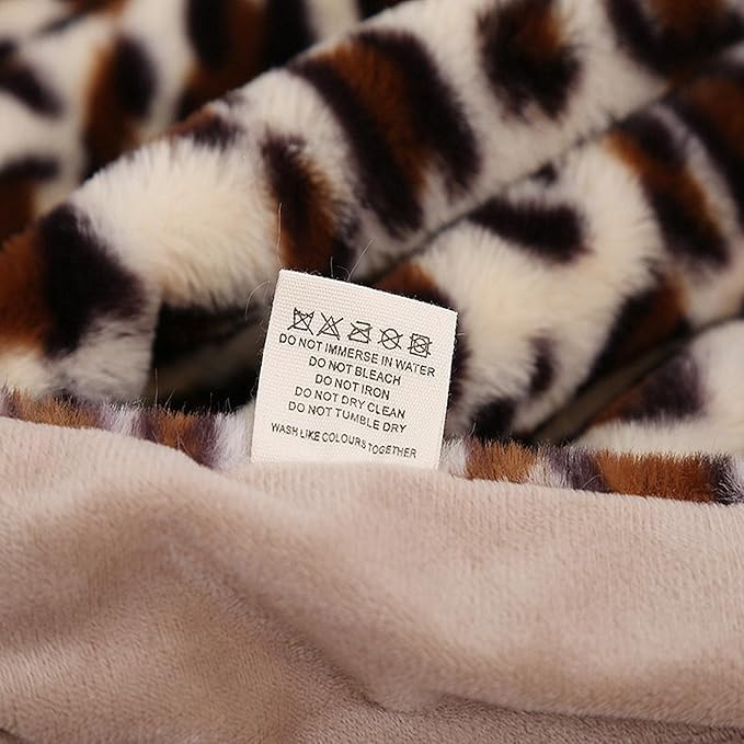 Leopard Faux Fur Blanket 60''x80'', 480 GSM Double Sided Thick Fluffy Throw Blankets for Bed Sofa Travel and Camping, Super Soft Cozy Plush Bed Blanket for All Seasons