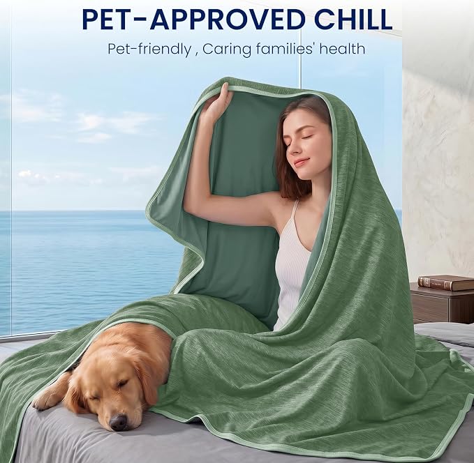 Cooling Blanket for Night Sweats Absorbs Heat to Keep Adults, Children Cool on Warm Nights, Q-Max 0.5 Cooling Blankets for Hot Sleepers, Ultra-Cool Lightweight Sofa Throw Blanket (50"x70") | Absorbs Heat Cold Summer Blanket for Night Sweats & Menopause...