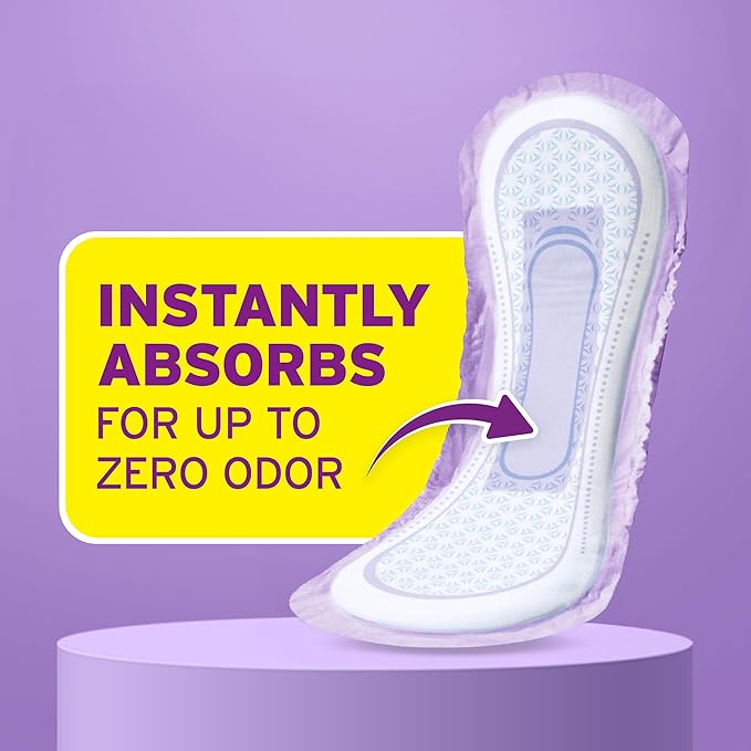 Poise Incontinence & Postpartum Pads for Bladder Leaks, 7 Drop Ultra Absorbency, Long Length, 39 Count, Packaging May Vary