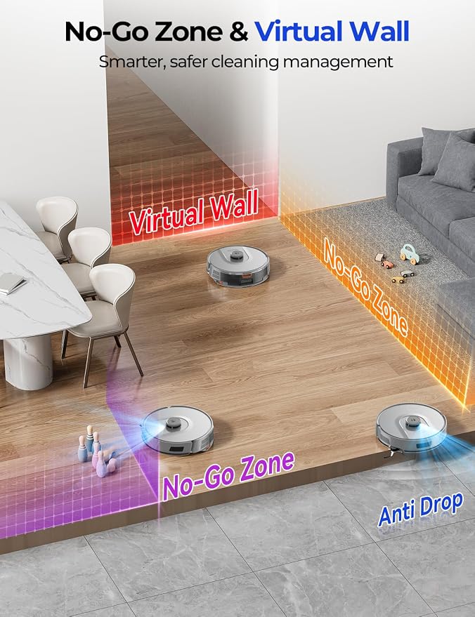 Robot Vacuum 20,000Pa Robot Vacuum Mop,120Day Self Emptying Vacuum Robot,Lidar Navigation,2.4G 5G WiFi APP Aspirateur Robot,Self-Charging Robot Vacuums for Floor,Pet,Carpet R11Gray