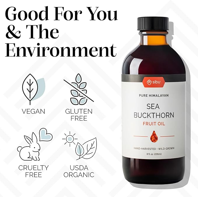sibu Premium Himalayan Omega 7 Sea Buckthorn Fruit Oil, 8 oz