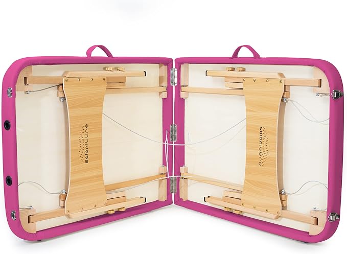 Saloniture Basic Portable Folding Massage Table - Hot Pink