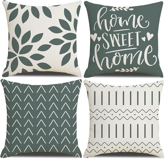 Throw Pillow Covers 24x24Inch, Pillow Covers 24x24,Squar Pillow Covers Set of 4 Boho Modern Farmhouse Neutral Decorative Pillowcases Linen Cushion Case for Couch, Bed, Home Decor
