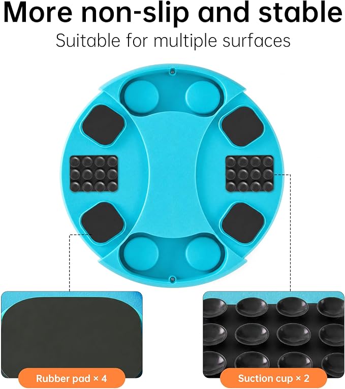 Dog Puzzle Toy 2 Levels, Slow Feeder, Pup Food Treat Feeding Dispenser for IQ Training and Entertainment for All Breeds,Blue with Pattern