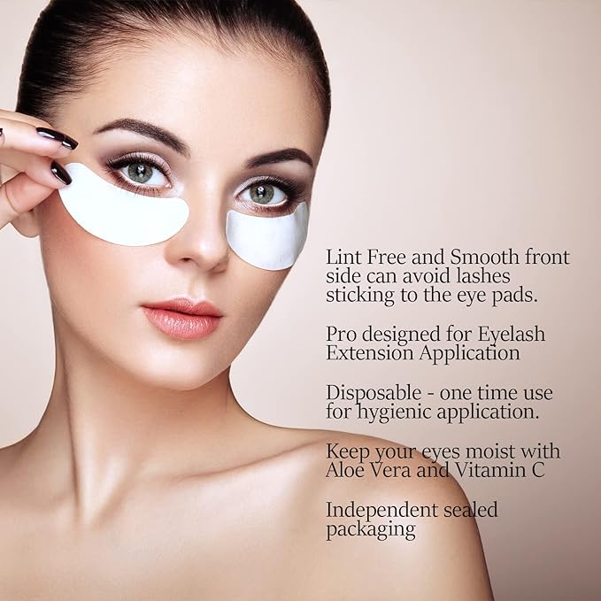 GreenLife 300 Pairs Eye Pads, 100% Naturel Eyelash Extension Under Eye Gel Pads patches kit Collagen with Aloe Vera Hydrogel Eye Patches set for Eyelash Extension Supplies Tools (50 150 300 Pairs)