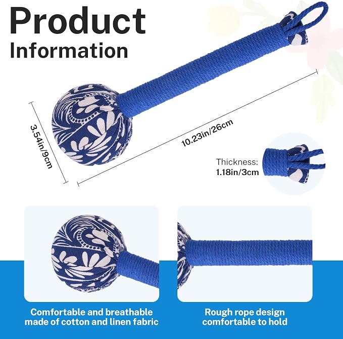 lefeke Manual Massage Hammer, Mugwort Massage Hammer, Handheld Body Percussion Tool for Back Neck Shoulder Leg Muscle Relief 26cm (2Pcs-Blue)