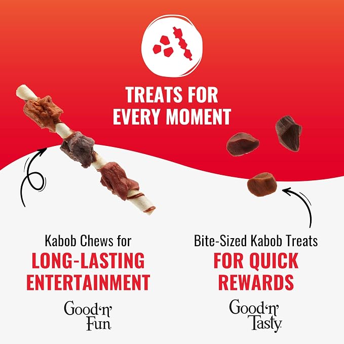 Good 'n' Tasty Kabob Bites Soft & Chewy Dog Treat with Real Protein, 18 oz | Premium Chicken, Duck and Chicken Liver, Bite-Size Treat for Quick Rewards, No Artificial Flavors or Colors, For Adult Dogs