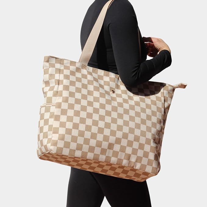 ESVAN LARGE BEACH BAG Water Resistant Lightweight 20 inch Women Oversize Tote Bag for Gym Beach Travel Pool Yoga Nurse