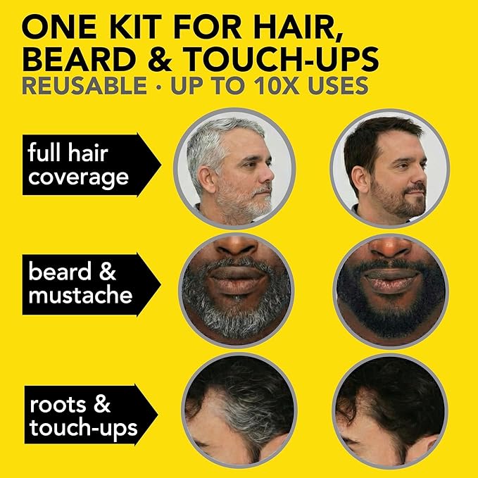 2X Reusable Hair & Beard Dye for Men – Jet Black | Up to 10 Uses, 7 Minutes | Natural Gray Coverage, No-Drip Cream with SkinArmour® – Cleverman
