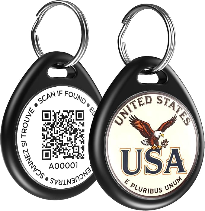 QR Code Dog Tags Personalized for Pets, Real-time Alerts, USA