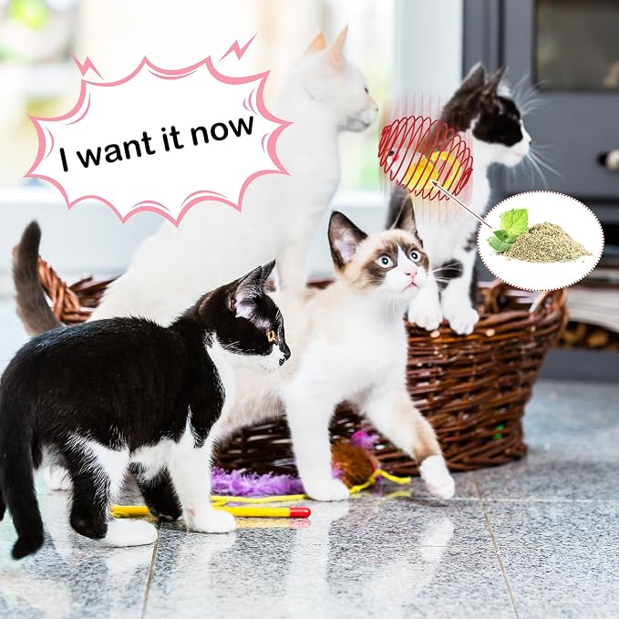Jecery 5 Pcs Cat Toys Spring,Catnip Rats,Bright Color