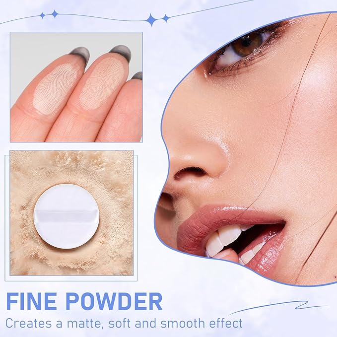 Maycheer Face Powder, Setting Powder, Lasting Waterproof Oil Absorbing Pressed Powder Compact, Lightweight Finishing Powder (Natural Beige)