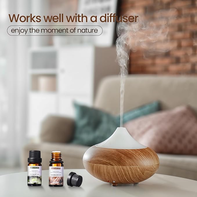 Nuanchu 90 Essential Oils Set Aromatherapy Natural Essential Oil Kit for Diffuser Candle Soap Making Massage Skin Care Sandalwood Eucalyptus Lavender Tea Tree Peppermint Aromatherapy Oil