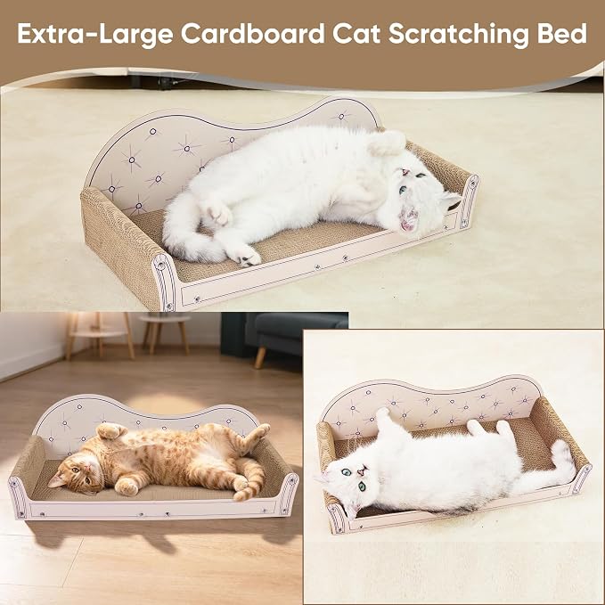 NATUYA 26'' Large Cat Scratcher Couch for Indoor Cats | Cat Scratcher, Sisal Material, Large Size, Cat Bed