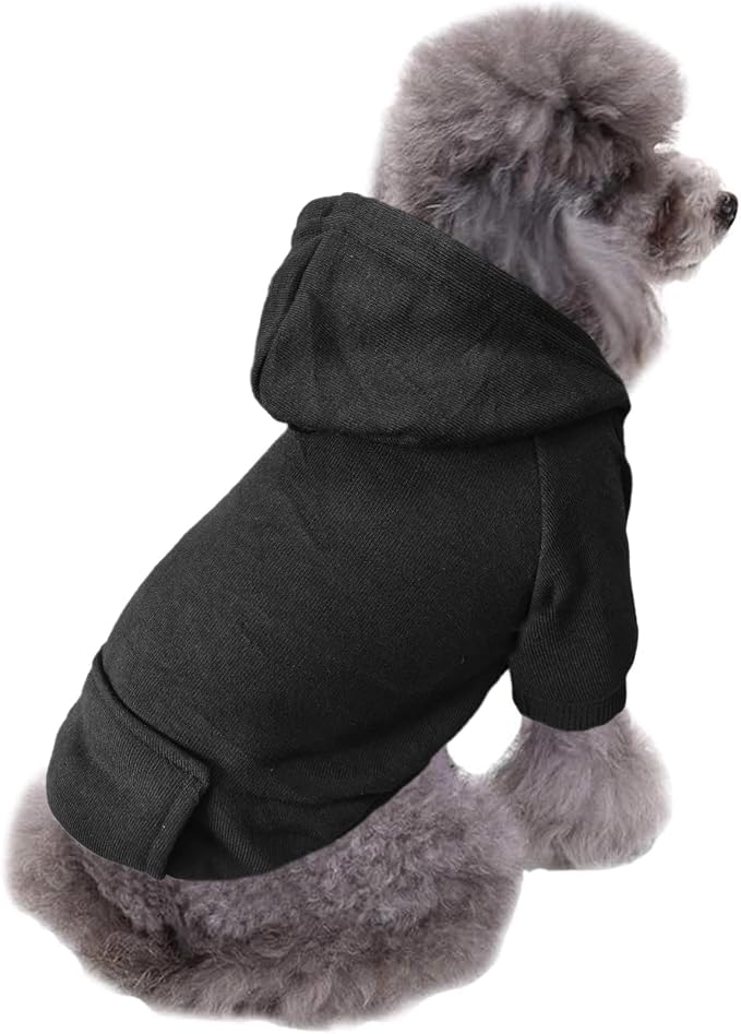Soft Dog Hoodies for Small Dogs, Warm Fleece Puppy Clothes with Pocket | Jecikelon cold weather coat, cute puppy costume, breathable sweatshirt for dogs girl & boy, machine washable, easy on & off