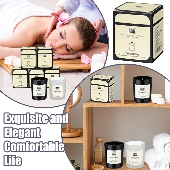 MTLEE 12 Pcs Candles for Home Scented Candles Gift Set for Women Long Lasting Aromatherapy Jar Candle Bulk Soy Wax Candles for Birthday Teacher Thanksgiving Anniversary (Fresh Scent)