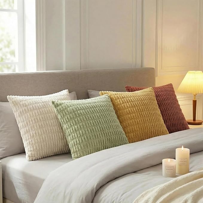 Fancy Homi 4 Packs Decorative Throw Pillow Covers for Living Room Couch Bed, Modern Farmhouse Boho Home Décor Accent Cushion Case, 14" x 14", Fall