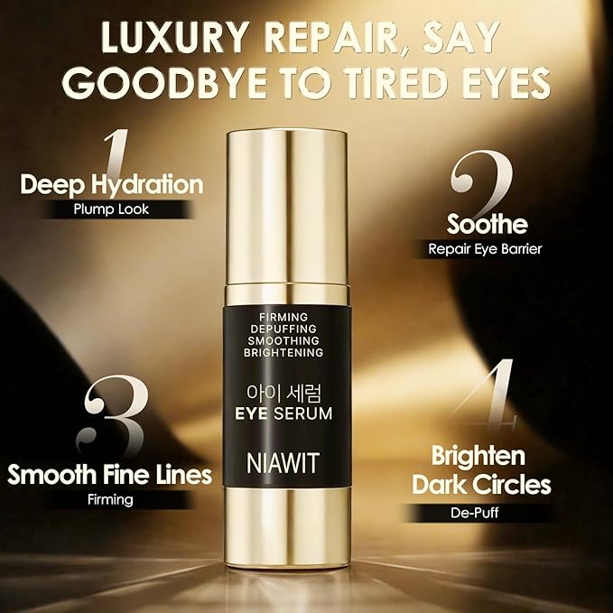Eye Serum – Anti-Fatigue Eye Care for Dark Circles, Puffiness & Fine Lines with Niacinamide, Peptides & Caffeine – Gentle Clean Beautiful for Daily Use Around the Delicate Eye Area