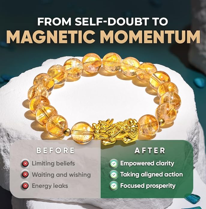 Conscious Items Wealth & Manifestation Bracelet for Women & Men, Prosperity Bracelet with Money Crystals & Natural Stone for Abundance, Goal Attraction, & Positive Intentions