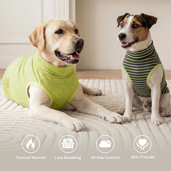KYEESE 2Pack Dog Sweater for Large Dogs Soft Pet Coats Fleece Sweatshirt | Warm Turtleneck Dog Pullover Clothes, 4-Way Stretch & Lightweight Vest, Doggie Coat in Cold Weather, Daily Wear