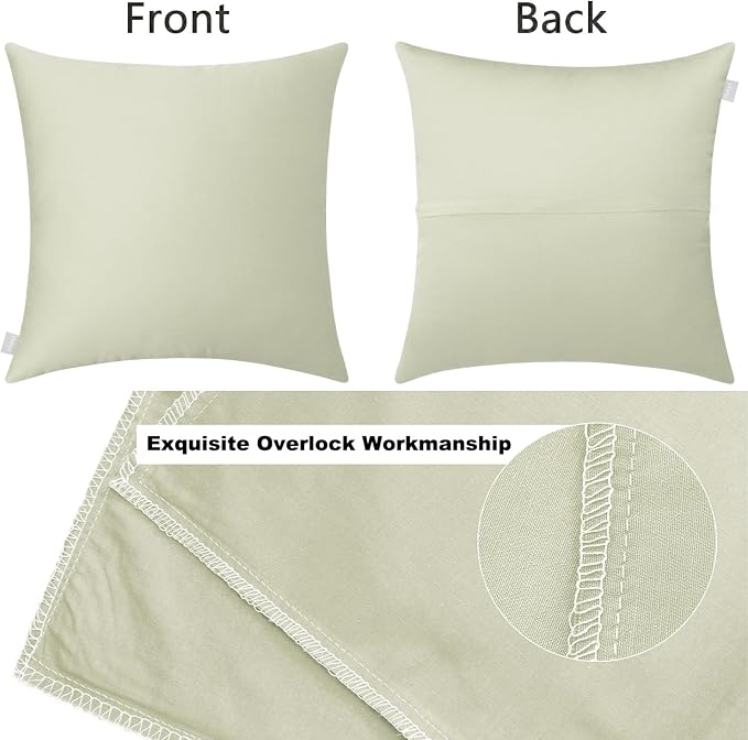 Thmyo 4-Pack 100% Cotton Comfortable Solid Decorative Throw Pillow Case Square Cushion Cover Pillowcase Sublimation Blank Pillow Covers DIY Throw Pillowcase for Sofa Bedroom(24x24 inch/ 60x60cm,Beige)